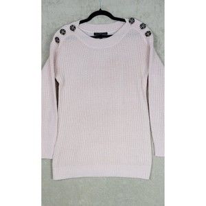 Derek Heart Maternity Sweater Women's Light Pink Chunky Knit Boat Neck Size S